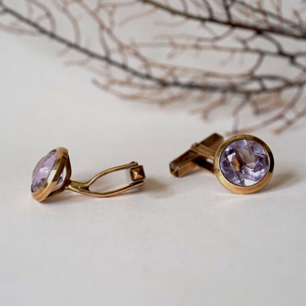 Amethyst Cufflinks LX024002